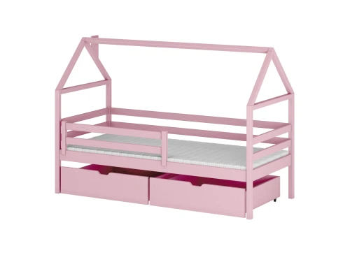 ARON 90x180 roze eenpersoons kinderbed huisje Lano Meubels