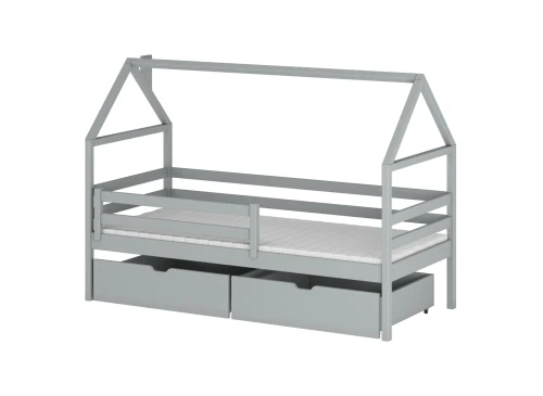 ARON 90x190 grijs eenpersoons kinderbed huisje Lano Meubels