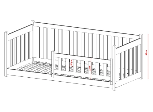 CONCEPT 80x200 roze Montessori vloerbed voor kinderen Lano Meubels