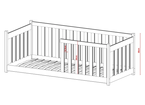 CONCEPT 80x200 roze Montessori vloerbed voor kinderen Lano Meubels