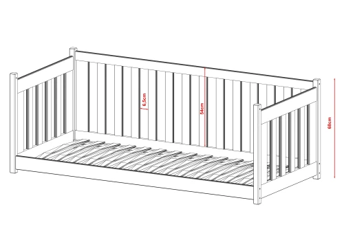 CONCEPT 80x200 roze Montessori vloerbed voor kinderen Lano Meubels