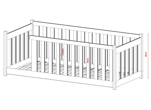 CONCEPT 90x190 roze Montessori vloerbed voor kinderen Lano Meubels