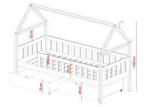 DOMI 90x180 roze eenpersoons kinderbed Lano Meubels