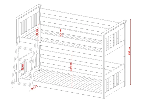 KEVIN 90x200 grafiet stapelbed Lano Meubels