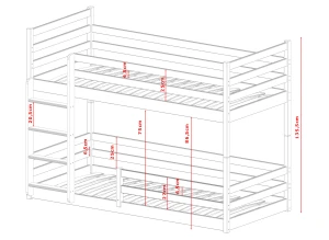 MINI 90x180 grenen stapelbed Lano Meubels
