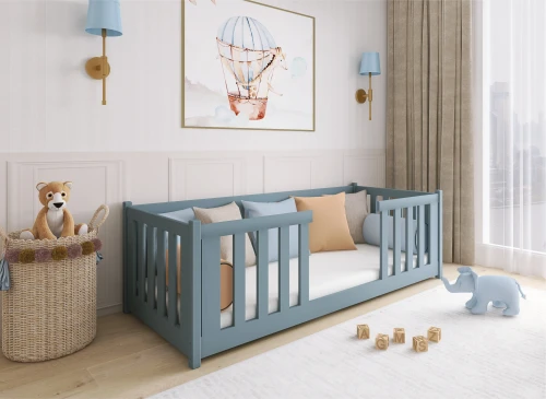 FERO 80x190 grijs Montessori vloerbed voor kinderen Lano Meubels