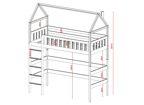 OTYLIA 90x200 grafiet hoogslaper eenpersoons Lano Meubels