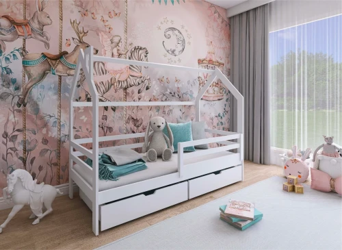 LILA 90x180 wit eenpersoons kinderbed huis Lano Meubels