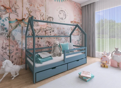 LILA 90x180 asgrijs eenpersoons kinderbed huis Lano Meubels