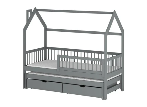 PAPI 90x190 grafiet kinderbed huisbed Lano Meubels