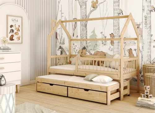 PAPI 90x200 grenen kinderbed huisbed Lano Meubels