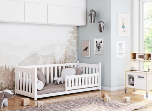 CONCEPT 90x180 roze Montessori vloerbed voor kinderen Lano Meubels