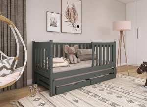 KAJA 80x200 grafiet uitschuifbaar tweepersoonsbed Lano Meubels