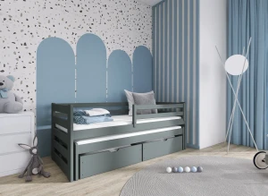 SENSO 80x190 grafiet uitschuifbaar tweepersoonsbed Lano Meubels