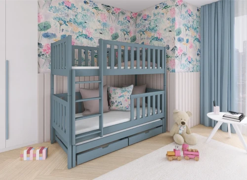 LEA 90x180 asgrijs stapelbed Lano Meubels