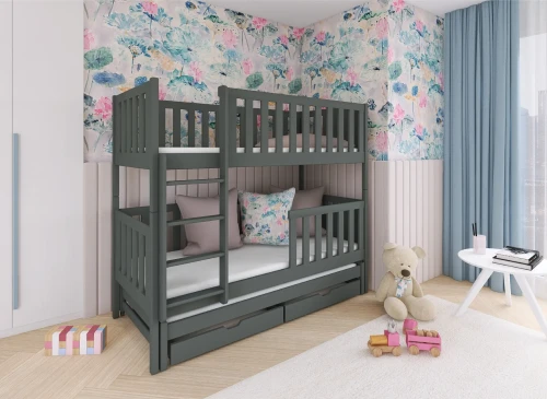 LEA 90x200 grafiet stapelbed Lano Meubels