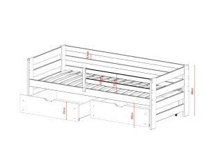 ERGO 90x190 roze eenpersoons kinderbed Lano Meubels