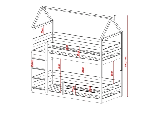 AXEL 90x200 grenen huisjesbed Lano Meubels