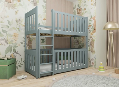 KONRAD 90x180 asgrijs stapelbed Lano Meubels