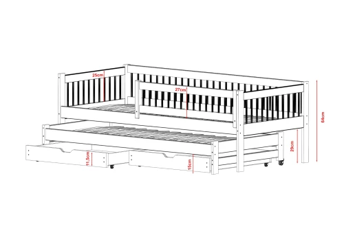 SOFTI 90x200 grenen kinderbed Lano Meubels