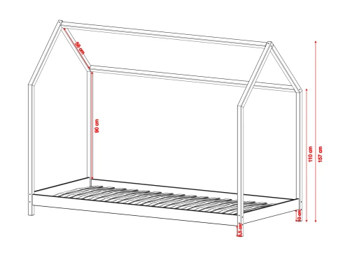 LUCKY 80x180 grenen Montessori vloerbed voor kinderen huisbed Lano Meubels