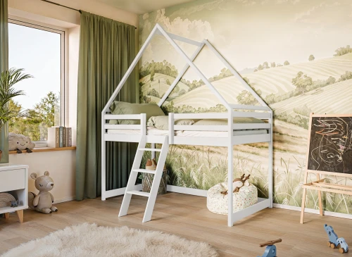 MOON 90x200 wit eenpersoons kinderbed huisbed Lano Meubels