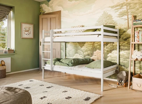 NICO 80x180 ongelakt hout stapelbed Lano Meubels