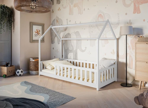 NOAH 90x200 grafiet Montessori vloerbed voor kinderen huisbed Lano Meubels