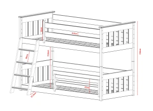 KEVIN 90x180 roze stapelbed Lano Meubels