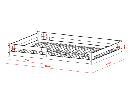 FINI 140x200 grenen Montessori vloerbed voor kinderen Lano Meubels