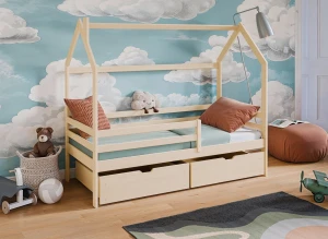 LILA 90x180 grenen eenpersoons kinderbed huis Lano Meubels