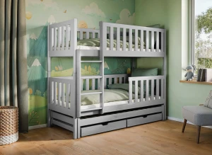 LEA 90x190 asgrijs stapelbed Lano Meubels