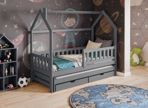 MONKEY 90x190 grijs kinderbed huisbed Lano Meubels