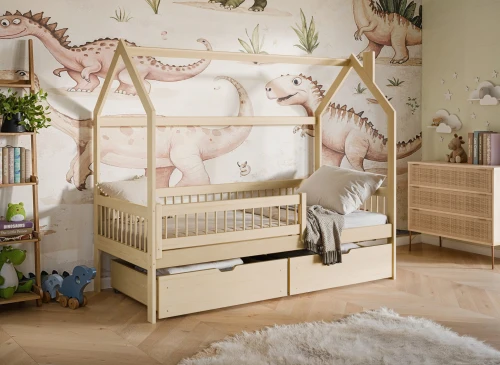 OSKAR 80x160 grenen eenpersoons kinderbed huisbed Lano Meubels