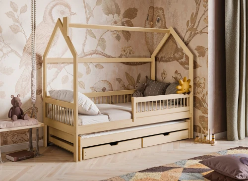 PAPI 90x180 grenen kinderbed huisbed Lano Meubels
