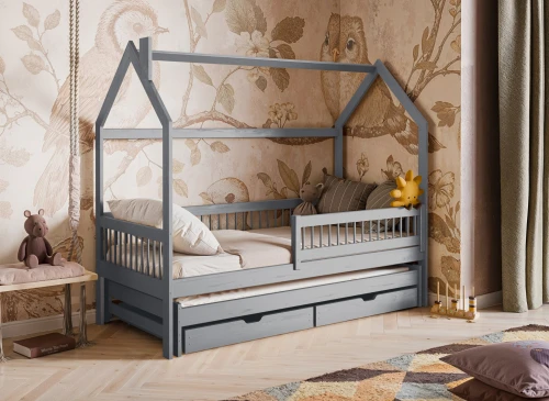 PAPI 90x180 grijs kinderbed huisbed Lano Meubels