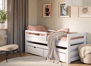 SENSO 90x180 wit uitschuifbaar tweepersoonsbed Lano Meubels