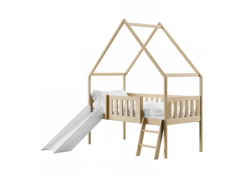 ANGEL 80x180 grenen eenpersoons kinderbed huisje met glijbaan Lano Meubels