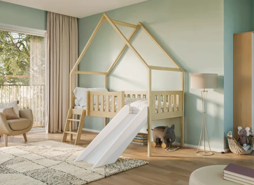 ANGEL 80x180 grenen eenpersoons kinderbed huisje met glijbaan Lano Meubels