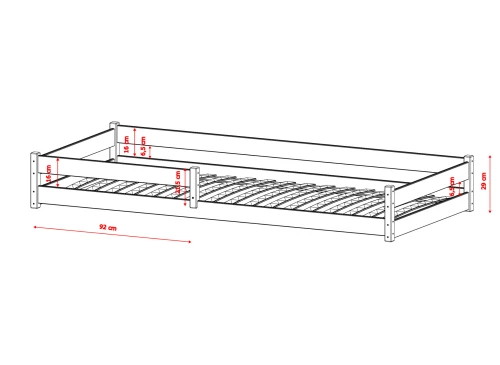 ALIS 80x160 olijf eenpersoons kinderbed Lano Meubels