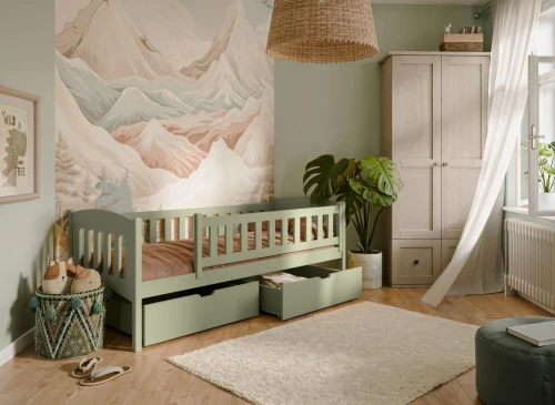 GUCIO 90x190 olijf eenpersoons kinderbed Lano Meubels