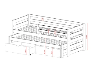 SENSO 90x190 olijf uitschuifbaar tweepersoonsbed Lano Meubels