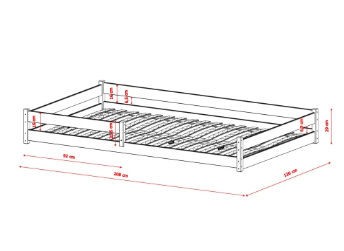 ZOFIA 120x200 olijf eenpersoons kinderbed Lano Meubels