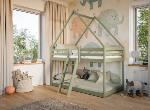 SWEET 80x180 olijf huisjesbed Lano Meubels