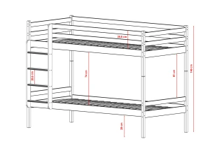 NICO 90x200 olijf stapelbed Lano Meubels