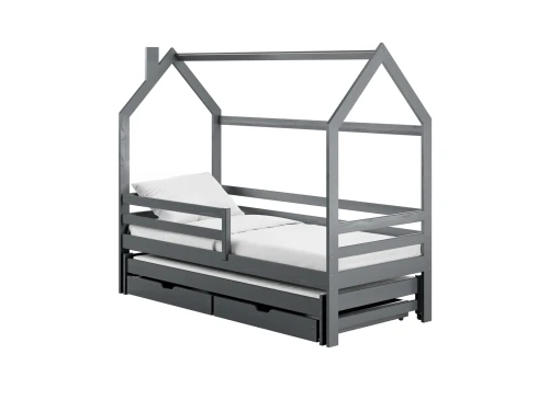 DANEK 90x200 grafiet kinderbed huisje Lano Meubels