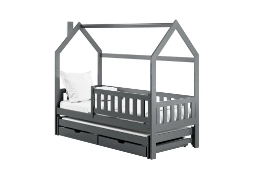 MONKEY 80x180 grafiet kinderbed huisbed Lano Meubels