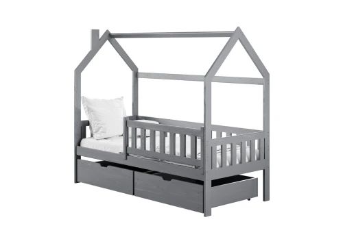 NATAN 90x180 grijs eenpersoons kinderbed huisbed Lano Meubels