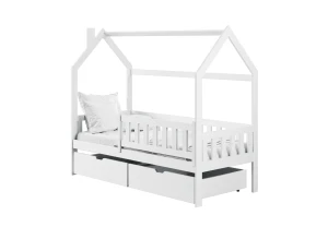NATAN 90x180 wit eenpersoons kinderbed huisbed Lano Meubels