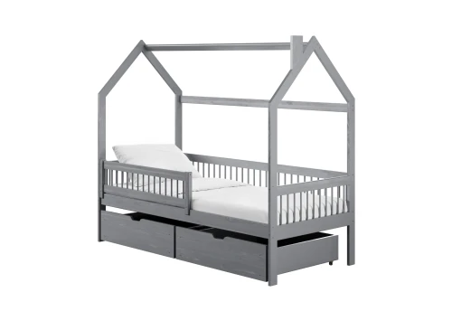 OSKAR 80x180 grijs eenpersoons kinderbed huisbed Lano Meubels